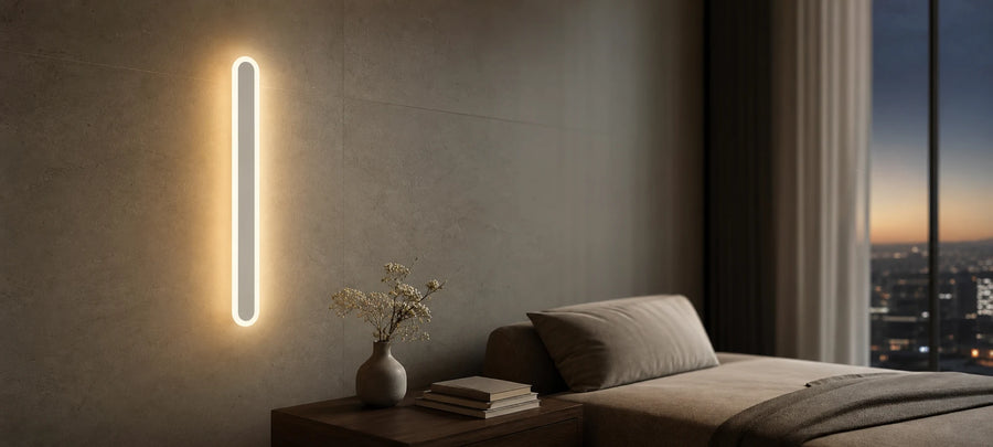 SUHA Outdoor LED Wall Light, Length 60cm, 8W, IP65, Metal, Linear, White - 01_AX201-600WH.png
