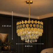 PIERREFONDS Elegance Crystal Chandelier 8x E14, Diameter 48.5cm, Shiny Gold, Adjustable Height - 01_CC8942-500.png