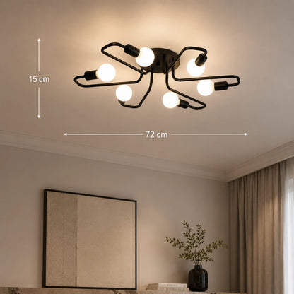 MODERNIST Hexa 6 Chandelier, 6x E27, Black, Modern Design - 01_LC360-6BK.png