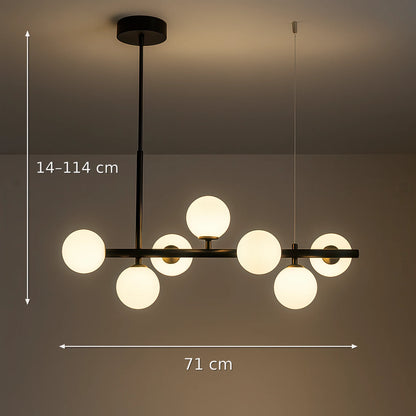 LOFT Pavilion Modern Bulb Chandelier, 7x G9, Black, Metal, Adjustable Height - 01_LC800-7BK.png