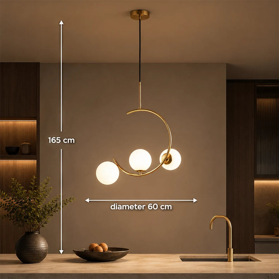 LOFT Atrium Chandelier, 3x G9, White Gold, Metal, Adjustable Height - 01_LC802-3GD.png