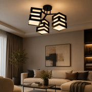 VANJA Chandelier with Square Lampshade, 3 X Socket E27 White / Black - 01_LC890-3.png