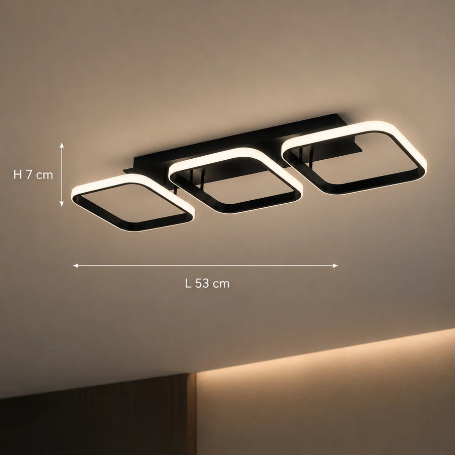 LED Chandelier VERTEX 34W, 3 Squares, Linear, Cold/Warm/Neutral light, Black - 01_LL770-3BK.png