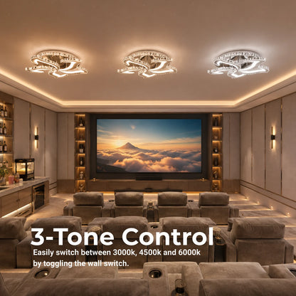 LED chandelier with remote control and crystal Alejandro RGB 88W, 5 Flowers, Cold/Warm/Neutral light, Dimable, Shiny Chrome - 01_LT071-5.png