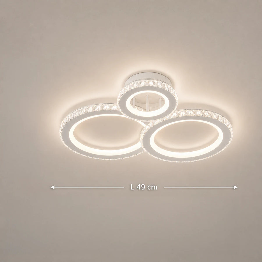 LED chandelier with remote control and crystal NOVA ROTONDA RGB 75W, 3 Circles, Cold/Warm/Neutral light, Dimmable, White - 01_LT073-3WH.png