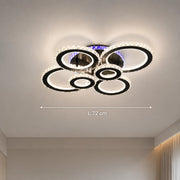 LED chandelier with remote control and crystal NOVA ROTONDA RGB 145W, 6 Circles, Cold/Warm/Neutral light, Dimmable, Black - 01_LT073-6BK.png