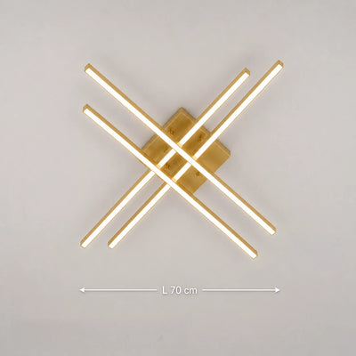 LED Chandelier with Remote Control LINEX, 53W, Light 3000K/4000K/6000K, Dimmable, Gold