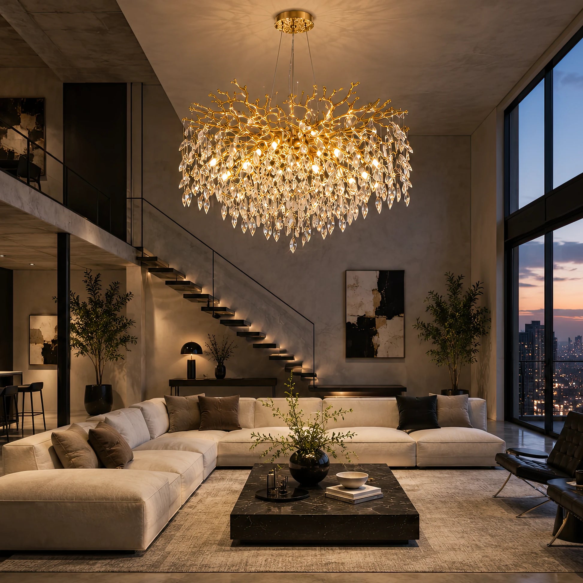 WALTZ Rhapsody Crystal Chandelier, 6xG9, Gold, Diameter 45cm, Adjustable Height - 02_CC330-45.png