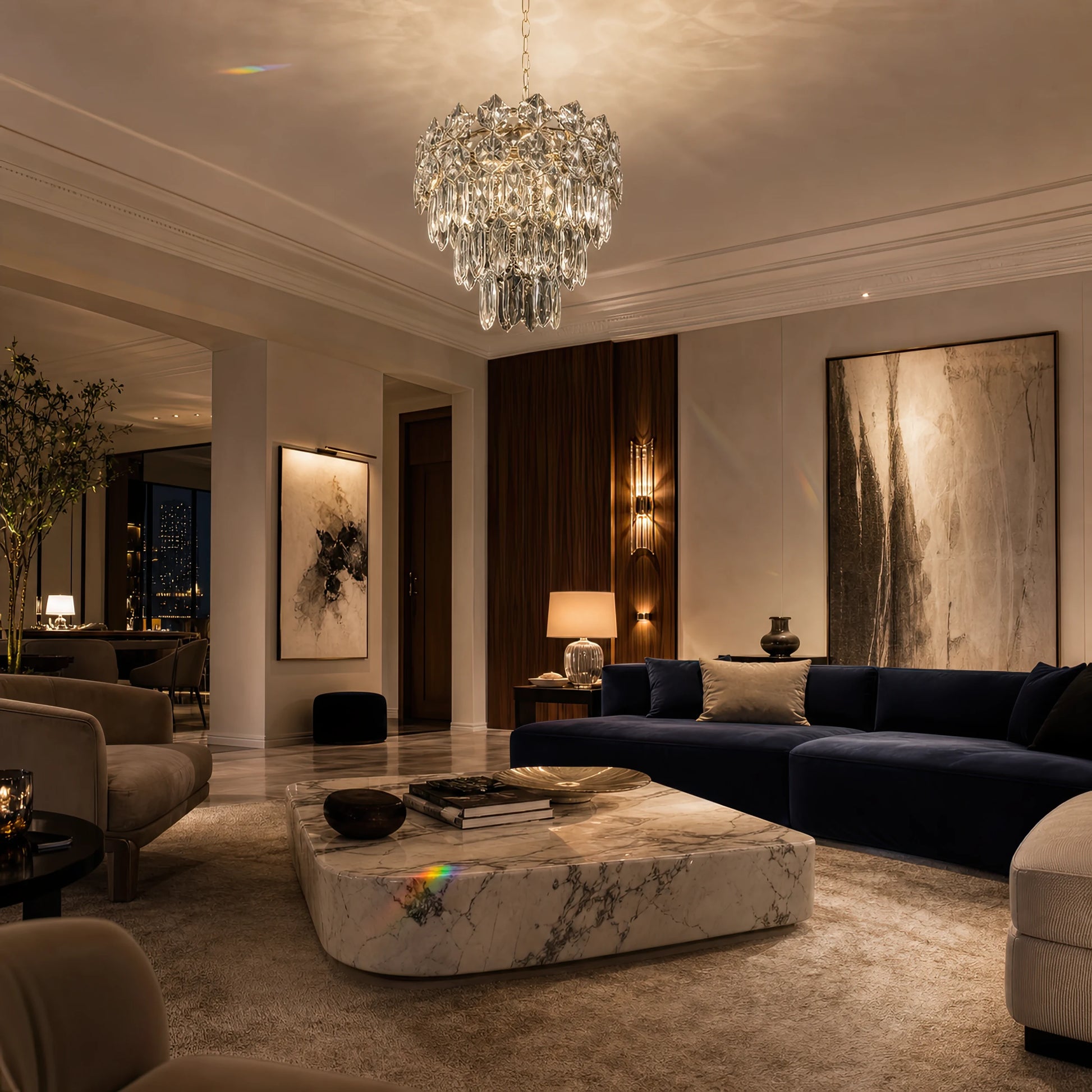 Crystal Chandelier WINDSOR Petito 3xE14, Diameter 29cm, Shiny Chrome, Adjustable Height - 02_CC800-300CH.png