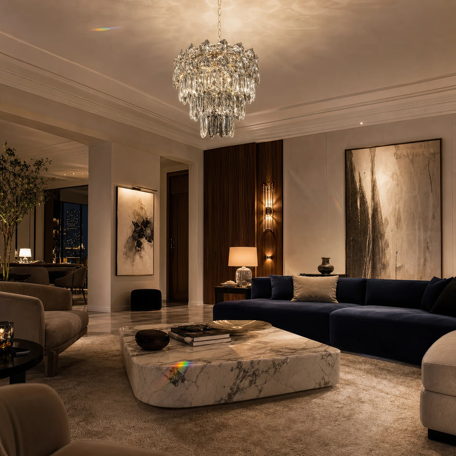 Crystal Chandelier WINDSOR Petito 3xE14, Diameter 29cm, Shiny Chrome, Adjustable Height - 02_CC800-300CH.png
