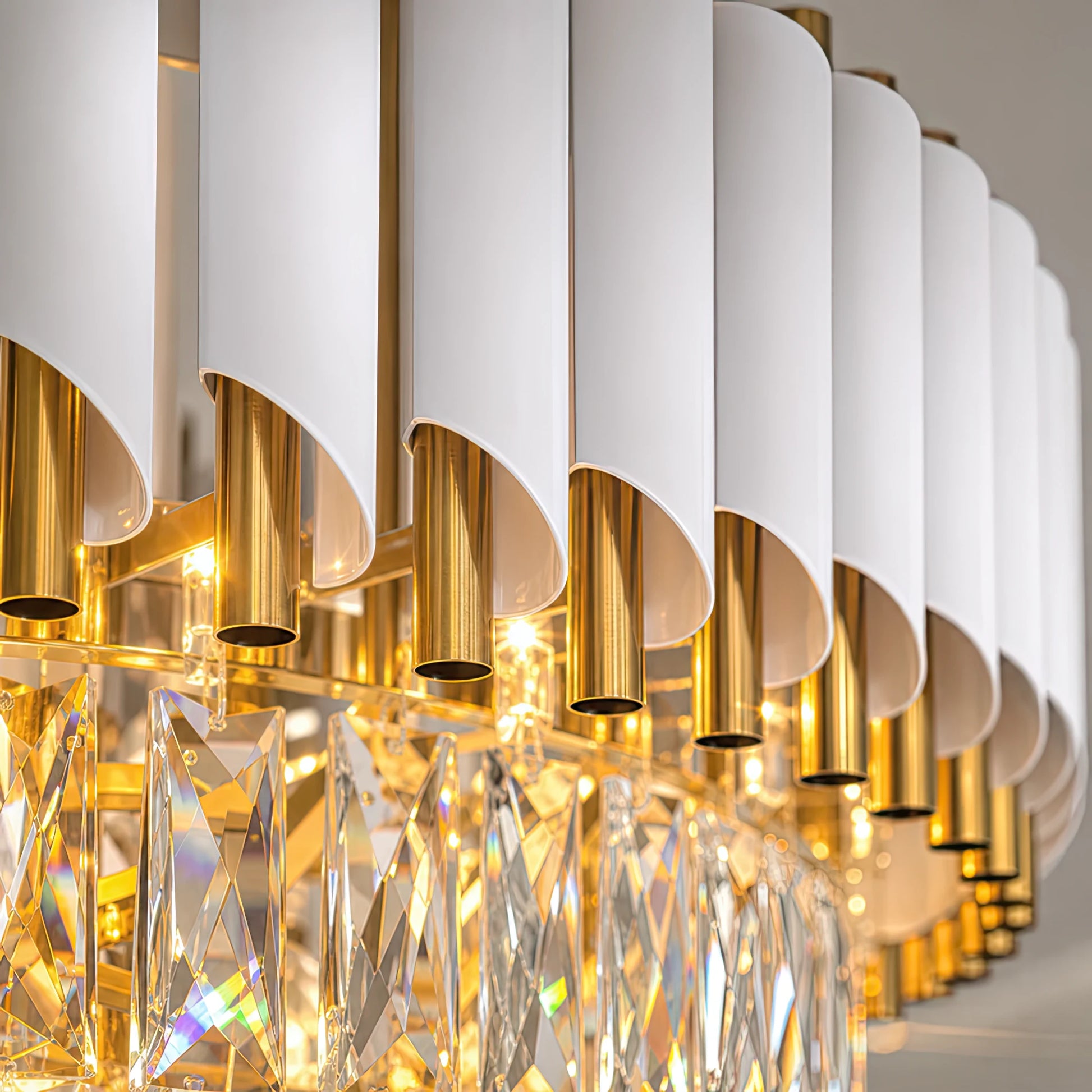 Crystal Chandelier VERSAILLES Elegance 8x E14, Diameter 50cm, Shiny Gold and White, Adjustable Height - 02_CC900-500WH.png