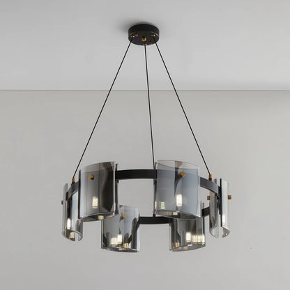 Modern Chandelier, Valmontreux Largo, 6xG9, Diameter 60cm, Black, Adjustable Height - 02_CM360-600BK.png