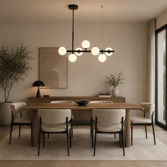LOFT Pavilion Modern Light Bulb Chandelier, 7x G9, Black, Metal, Height Adjustable - 02_LC800-7BK.png
