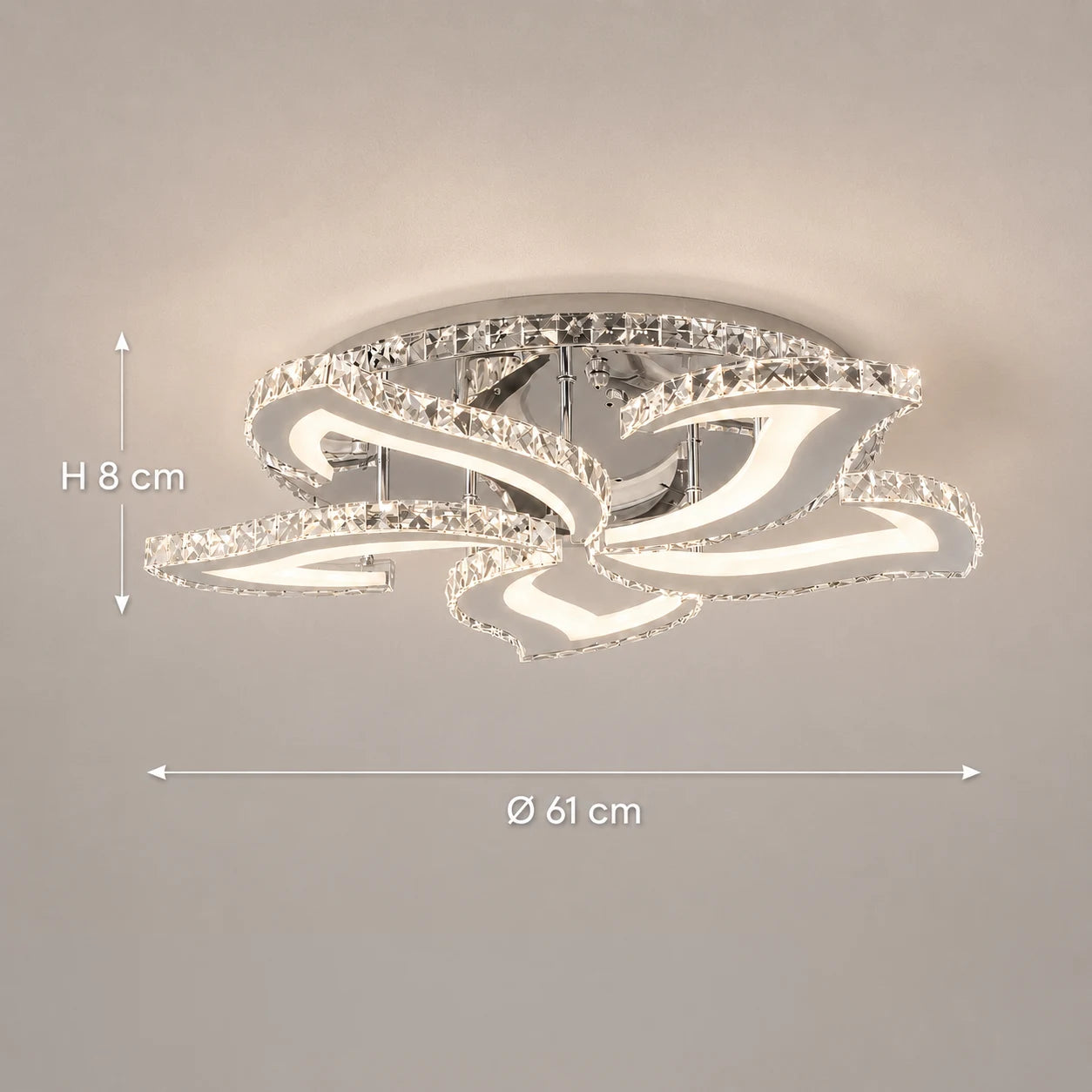 LED chandelier with remote control and crystal Alejandro RGB 88W, 5 Flowers, Cool/Warm/Neutral light, Dimable, Shiny Chrome - 02_LT071-5.png