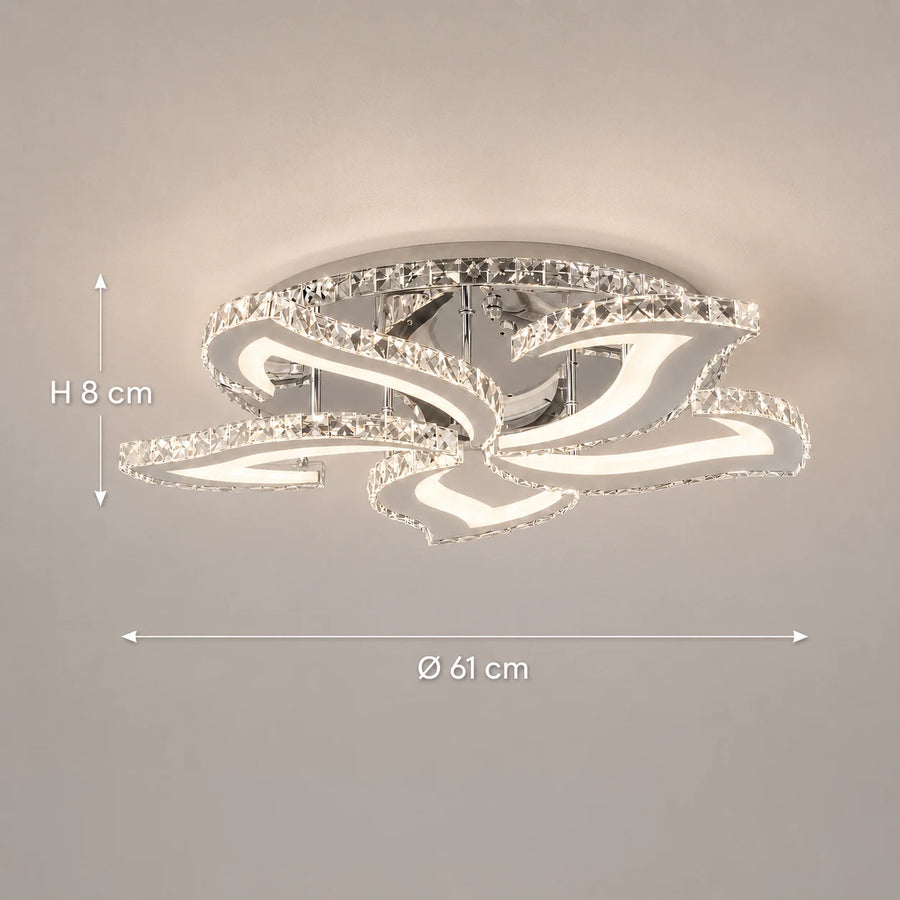 LED chandelier with remote control and crystal Alejandro RGB 88W, 5 Flowers, Cool/Warm/Neutral light, Dimable, Shiny Chrome - 02_LT071-5.png
