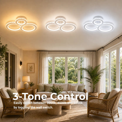 LED chandelier with remote control and crystal NOVA ROTONDA RGB 75W, 3 Circles, Cold/Warm/Neutral light, Dimmable, White - 02_LT073-3WH.png