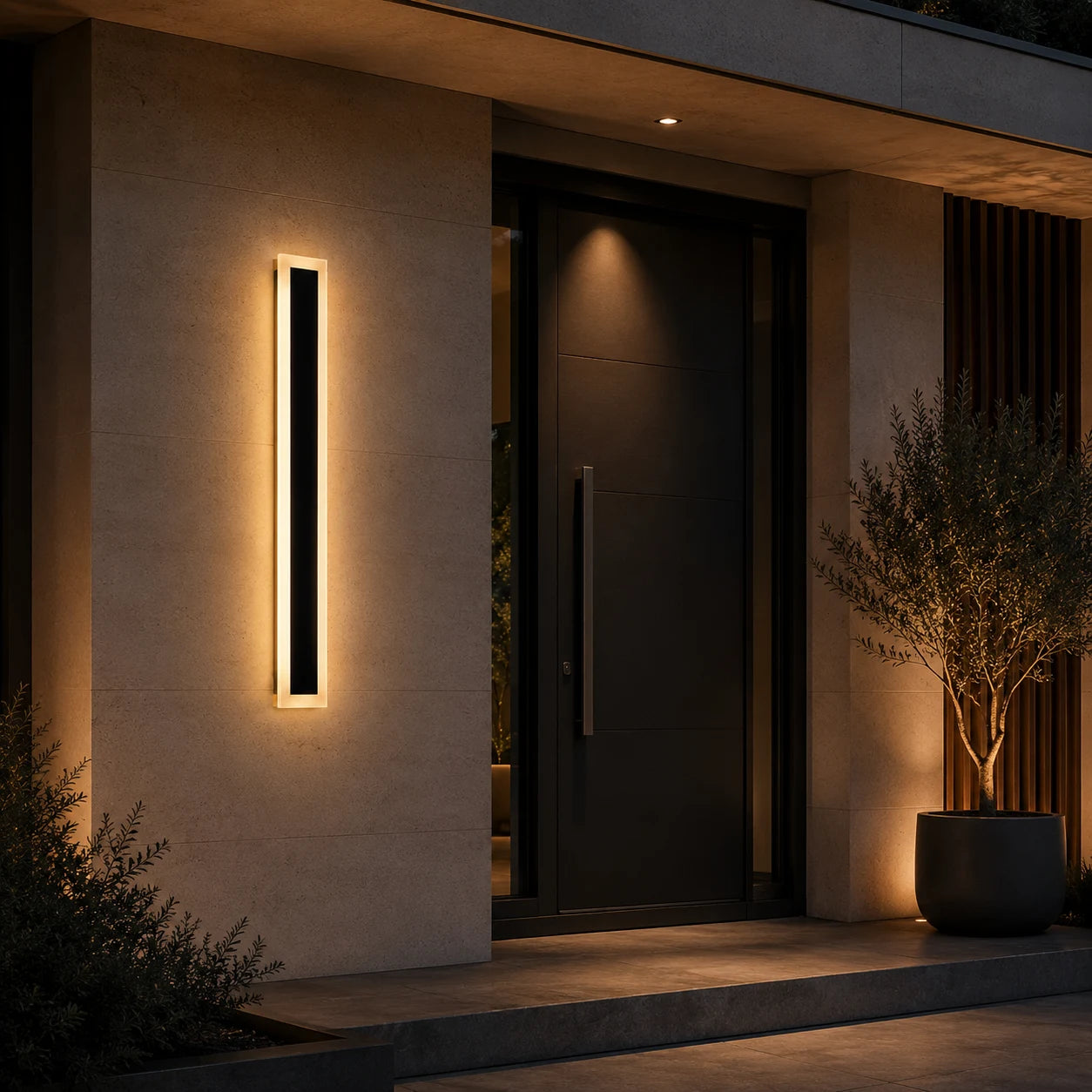 Mack Outdoor LED Wall Light, Length 30cm, 4W, IP65, Metal, Linear, Black - 03_AX200-300BK.png