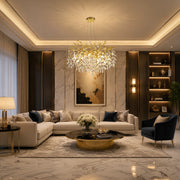 WALTZ Rhapsody Crystal Chandelier, 6xG9, Gold, Diameter 45cm, Adjustable Height - 03_CC330-45.png
