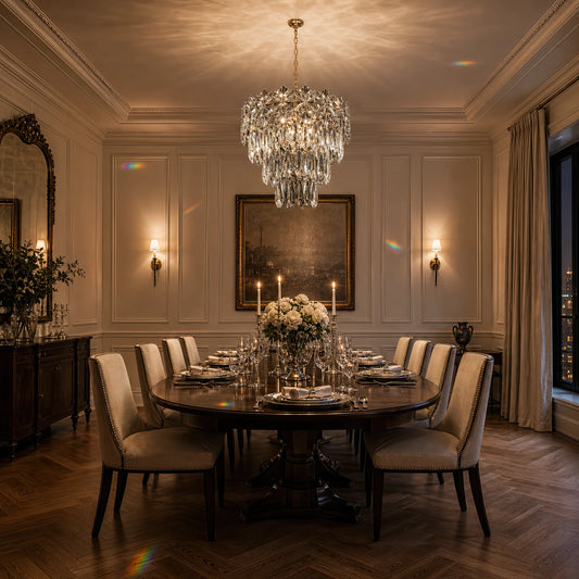 Crystal Chandelier WINDSOR Petito 3xE14, Diameter 29cm, Shiny Chrome, Adjustable Height - 03_CC800-300CH.png