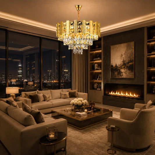 Crystal Chandelier PELES Petito 3xE14, Diameter 27cm, Shiny Gold, Adjustable Height - 03_CC8958 300GD.png