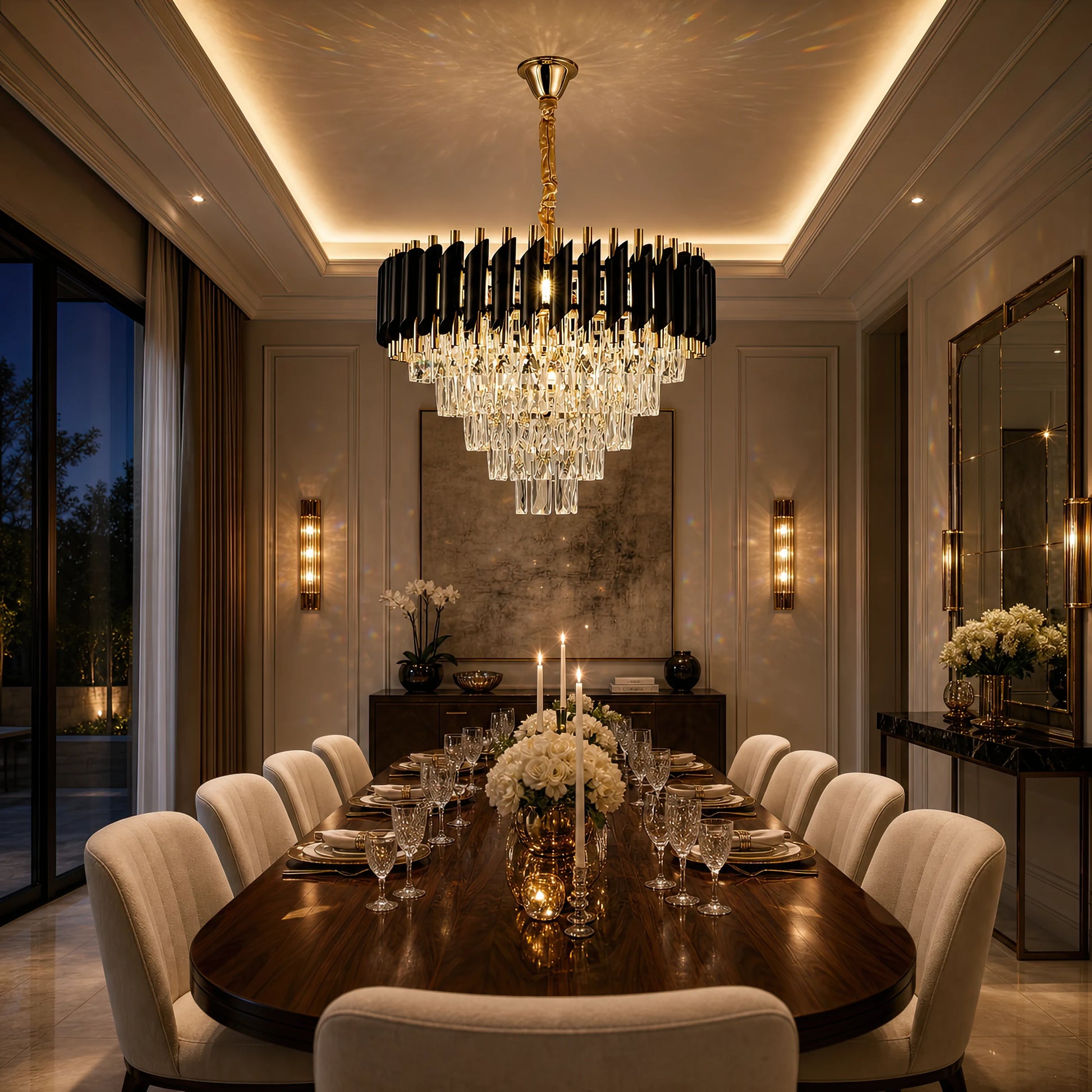 Crystal Chandelier VERSAILLES Eleganza 8x E14, Diameter 50cm, Gold, Adjustable Height - 03_CC900-500GD.png