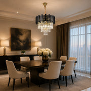 BLOIS Petito Crystal Chandelier 3xE14, Diameter 30cm, Black, Adjustable Height - 04_CC110:300BK.png