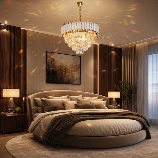 Crystal Chandelier VERSAILLES Elegance 8x E14, Diameter 50cm, Shiny Gold and White, Adjustable Height - 04_CC900-500WH.png
