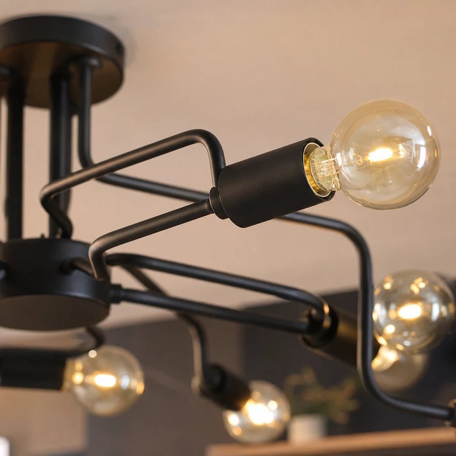 MODERNIST Hexa 6 Chandelier, 6x E27, Black, Modern Design - 04_LC360-6BK.png