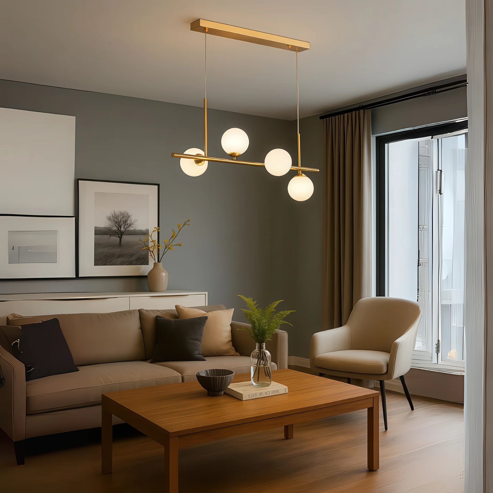 LOFT Pavilion Modern Light Bulb Chandelier, 4x G9, Gold, Metal, Adjustable Height - 04_LC800-4GD.png