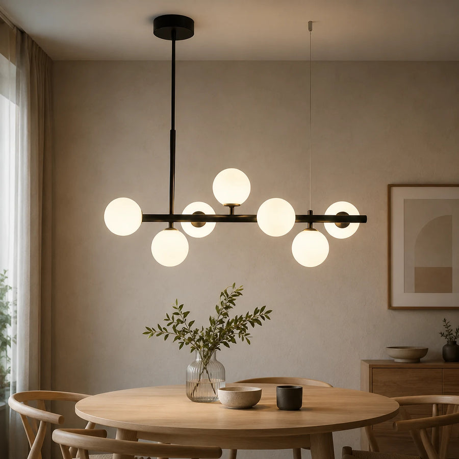 LOFT Pavilion Modern Light Bulb Chandelier, 7x G9, Black, Metal, Adjustable Height - 04_LC800-7BK.png