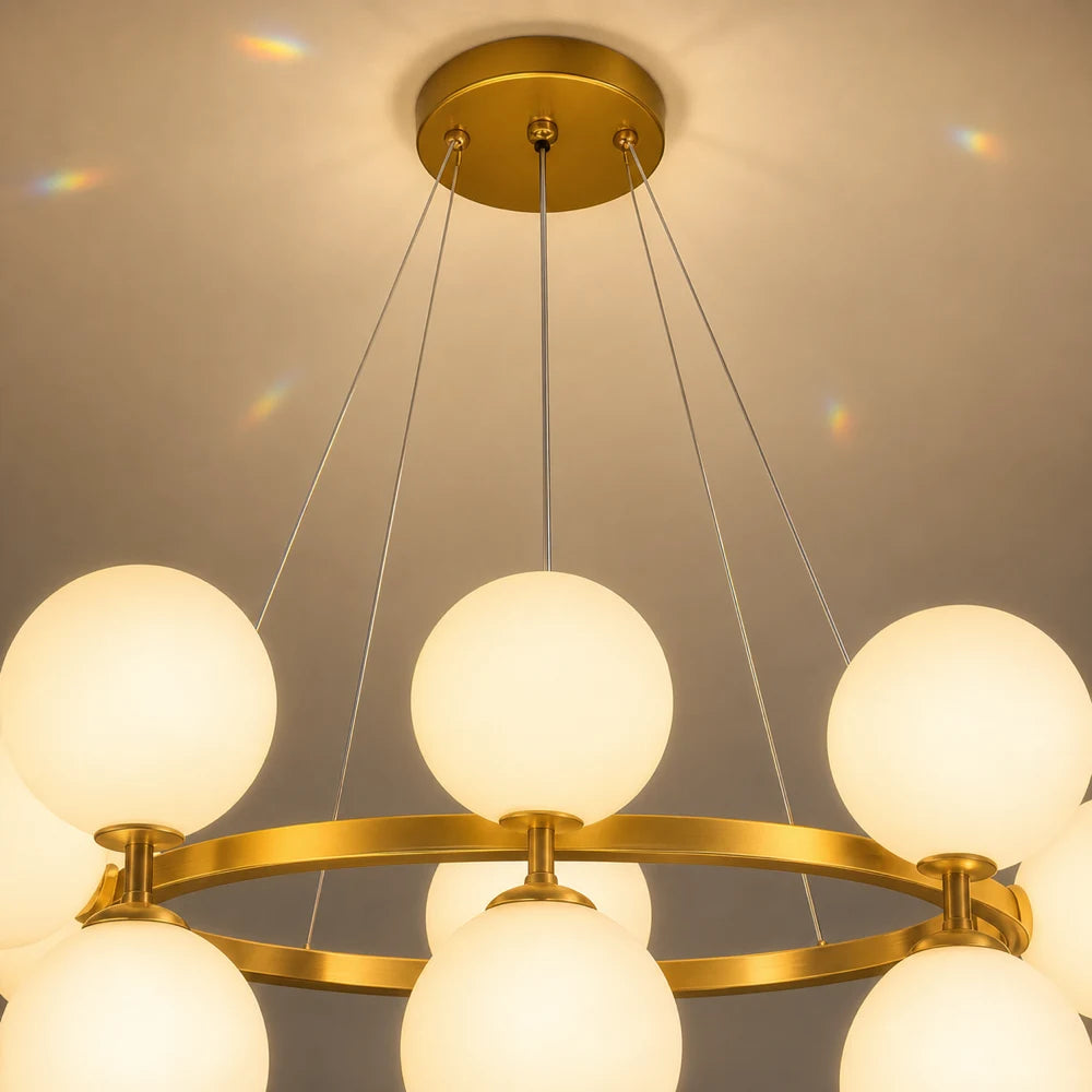 LOFT Chamber Chandelier, 15x G9, White Gold, Metal, Adjustable Height, Modern - 04_LC802-15GD.png