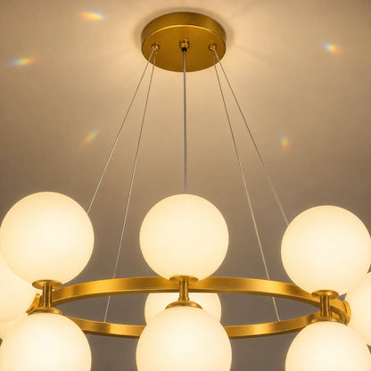 LOFT Chamber Chandelier, 15x G9, White Gold, Metal, Adjustable Height, Modern - 04_LC802-15GD.png