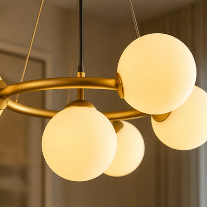 LOFT Chamber Chandelier, 5x G9, White Gold, Metal, Adjustable Height, Modern - 04_LC802-5GD.png