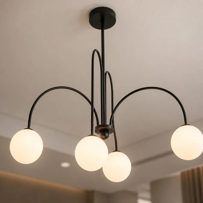 Chandelier with Shade, Torino, 4xE27, Black, Metal - 04_LC850-4BK.png