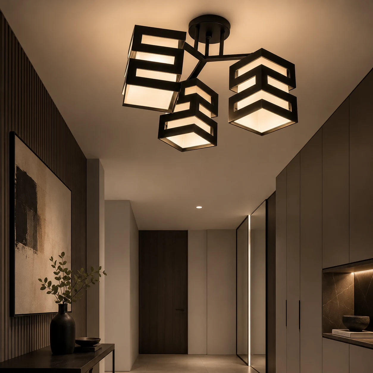 VANJA Chandelier with Square Lampshade, 3 X Socket E27 White / Black - 04_LC890-3.png