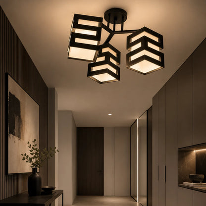 VANJA Chandelier with Square Lampshade, 3 X Socket E27 White / Black - 04_LC890-3.png