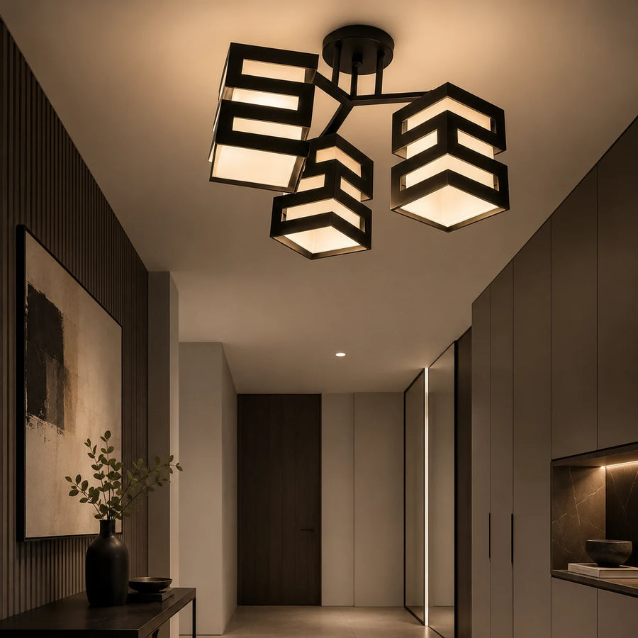 VANJA Chandelier with Square Lampshade, 3 X Socket E27 White / Black - 04_LC890-3.png
