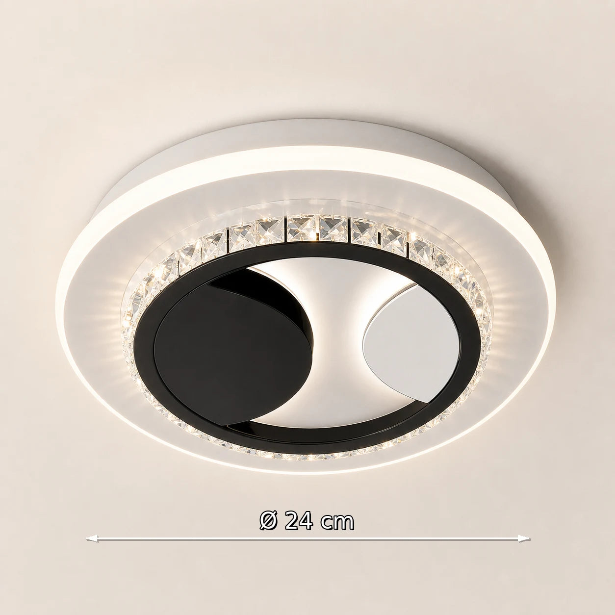 Crystal LED chandelier ARIELLA 39W, Round, Cold/Warm/Neutral Light, Black - 04_LL602BK.png