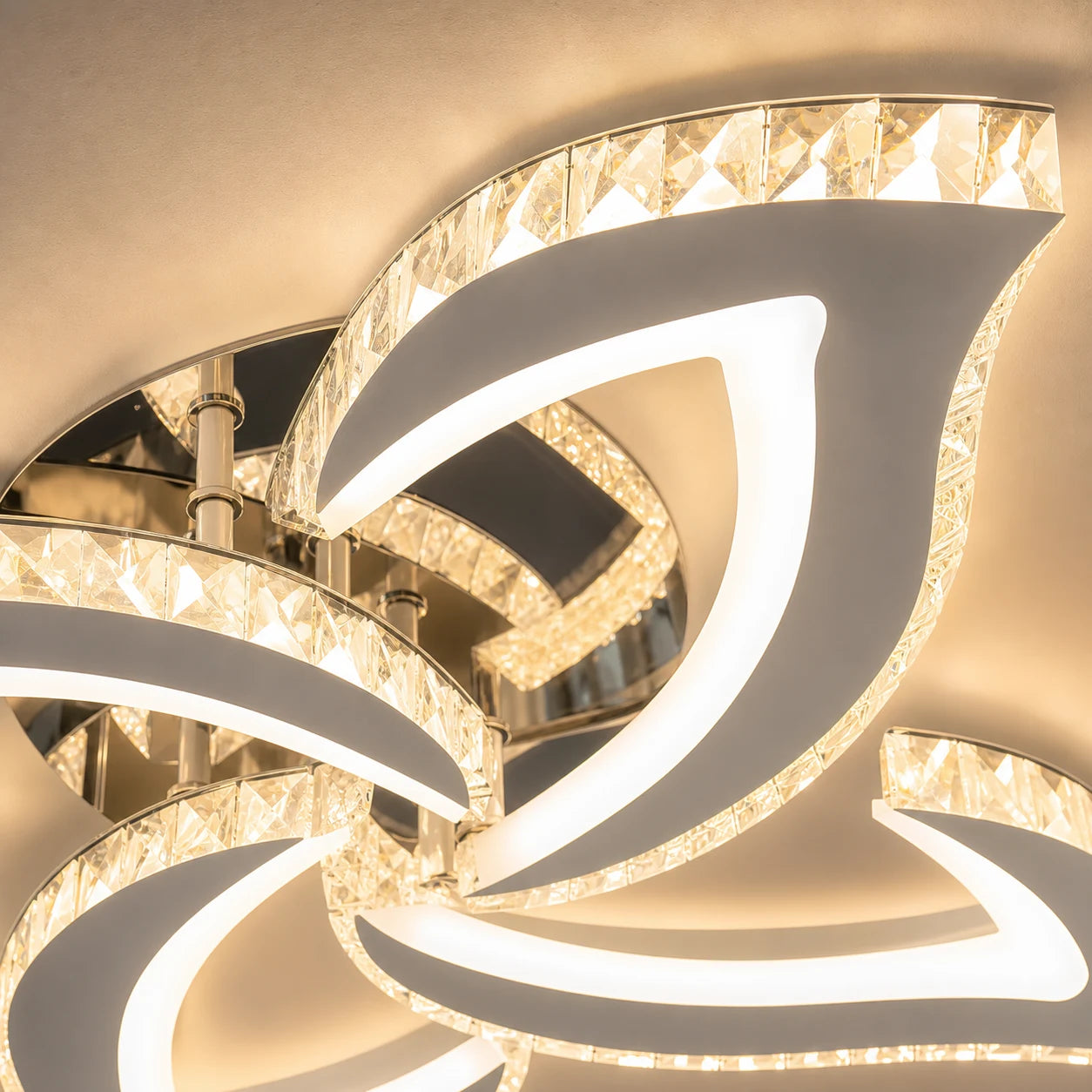 Alejandro LED Chandelier with Remote Control, 71W, 4 Flowers, Cool/Warm/Neutral Dimmable Light, Chrome - 04_LT071-4CH.png