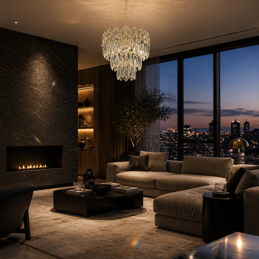 Crystal Chandelier WINDSOR Petito 3xE14, Diameter 29cm, Shiny Chrome, Adjustable Height - 05_CC800-300CH.png
