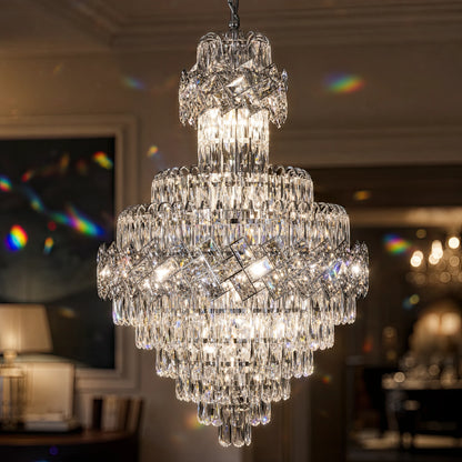 WINDSOR Grande Supremo Crystal Chandelier 14xE14, Diameter 60X90cm, Shiny Chrome, Adjustable Height - 05_CC800-600X900CH.png