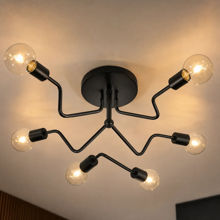 MODERNIST Hexa 6 Chandelier, 6x E27, Black, Modern Design - 05_LC360-6BK.png