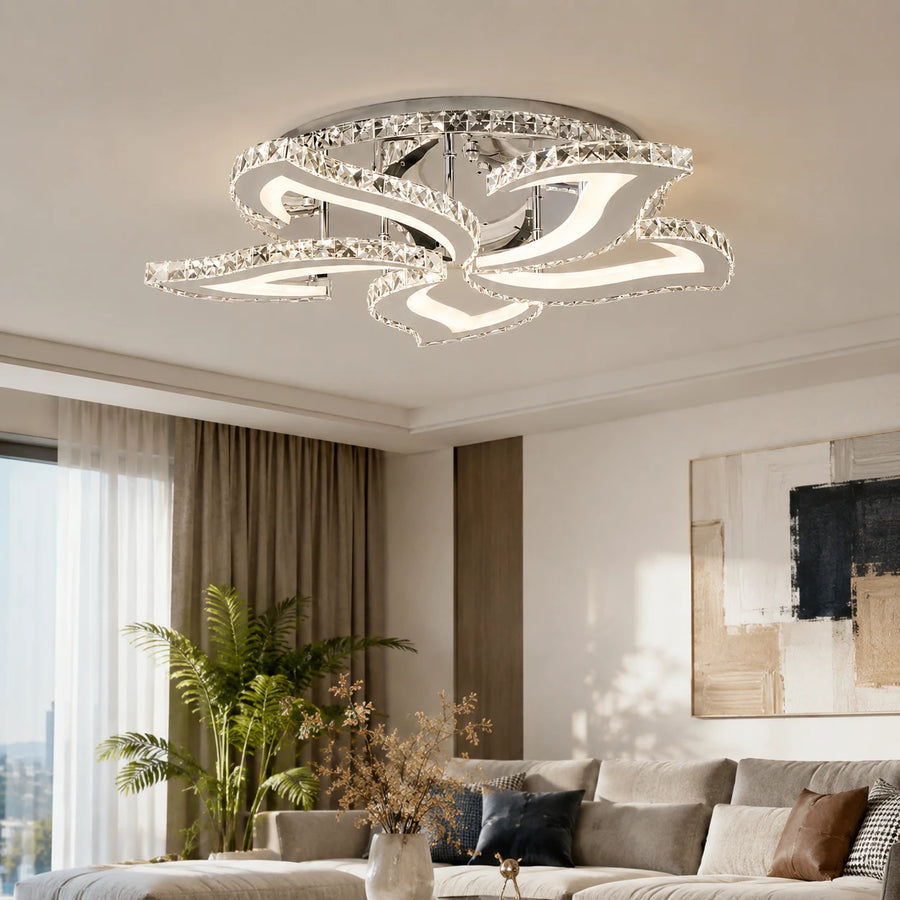 LED chandelier with remote control and crystal Alejandro RGB 88W, 5 Flowers, Cold/Warm/Neutral light, Dimable, Shiny Chrome - 05_LT071-5.png