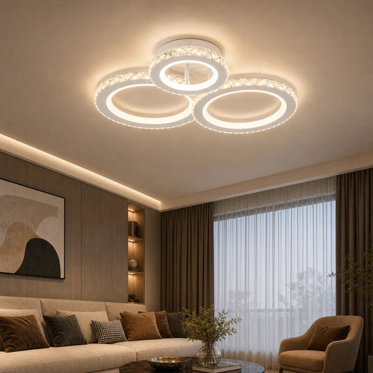 LED chandelier with remote control and crystal NOVA ROTONDA RGB 75W, 3 Circles, Cold/Warm/Neutral light, Dimmable, White - 05_LT073-3WH.png