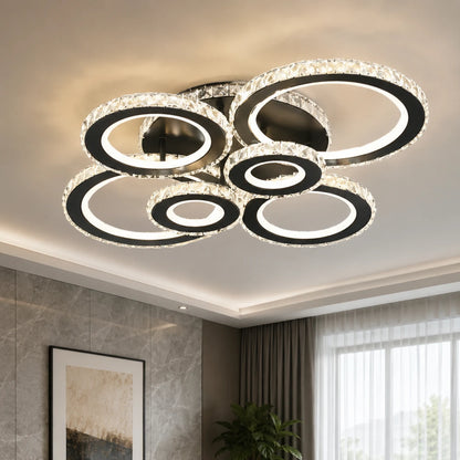 LED chandelier with remote control and crystal NOVA ROTONDA RGB 145W, 6 Circles, Cold/Warm/Neutral light, Dimmable, Black - 05_LT073-6BK.png