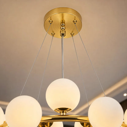 LOFT Chamber Chandelier, 25x G9, White Gold, Metal, Adjustable Height, Modern - 04_LC802-25GD.png