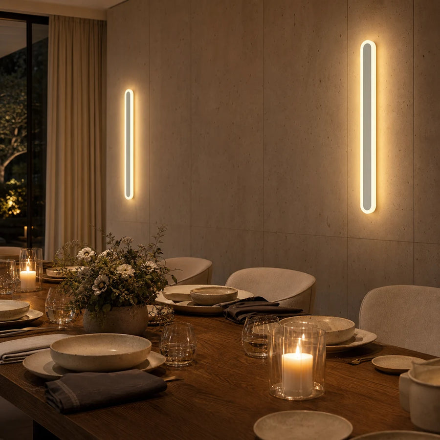 SUHA Outdoor LED Wall Light, Length 60cm, 8W, IP65, Metal, Linear, White - 06_AX201-600WH.png