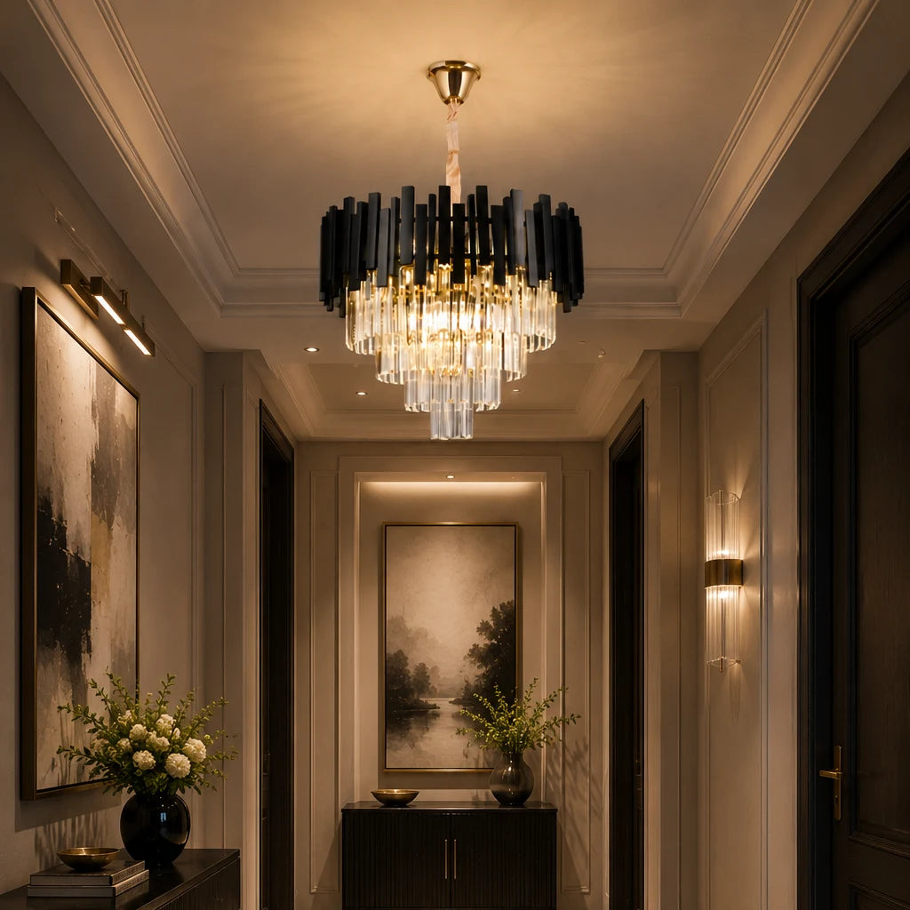 BLOIS Crystal Chandelier Eleganza 8xE14, Diameter 50cm, Black, Adjustable Height - 06_CC110:500BK.png