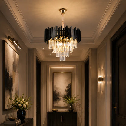 BLOIS Crystal Chandelier Eleganza 8xE14, Diameter 50cm, Black, Adjustable Height - 06_CC110:500BK.png