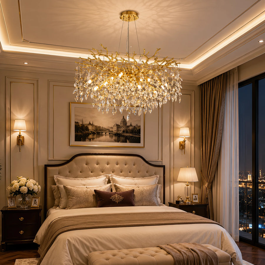 WALTZ Rhapsody Crystal Chandelier, 6xG9, Gold, Diameter 45cm, Adjustable Height - 06_CC330-45.png